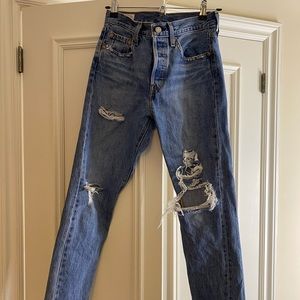 Levi’s 501 ripped jeans